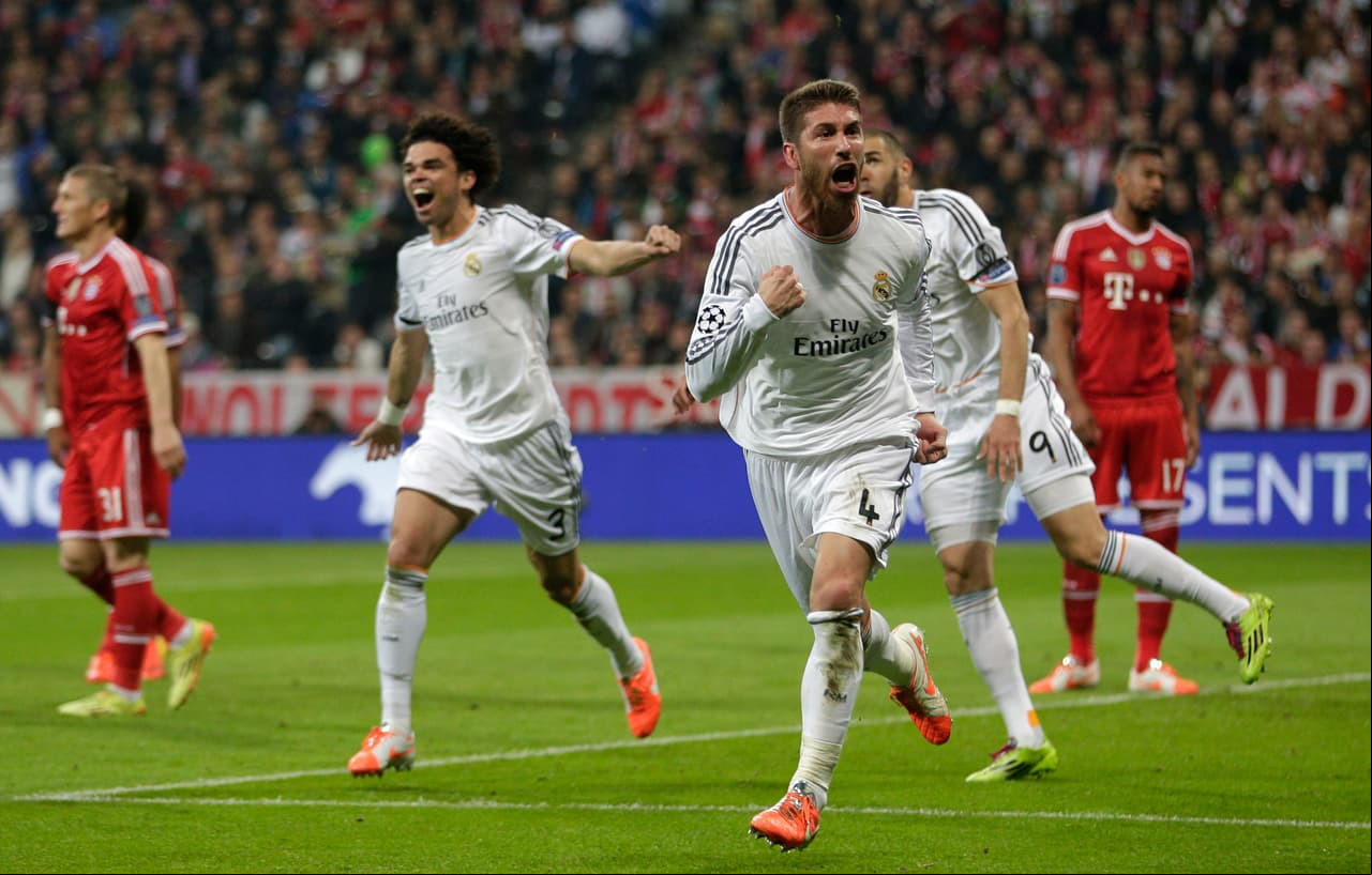 Los primeros dos goles, en los minutos 16 y 20, los consiguió Sergio Ramos que ya comenzaba a escribir un capítulo heróico en su carrera como madridista. El Allianz Arena no lo podía creer, en 4 minutos la serie parecía sentenciada.