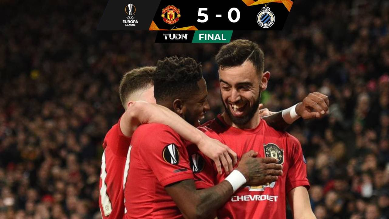 El Manchester United golea al Brujas y avanza en Europa League