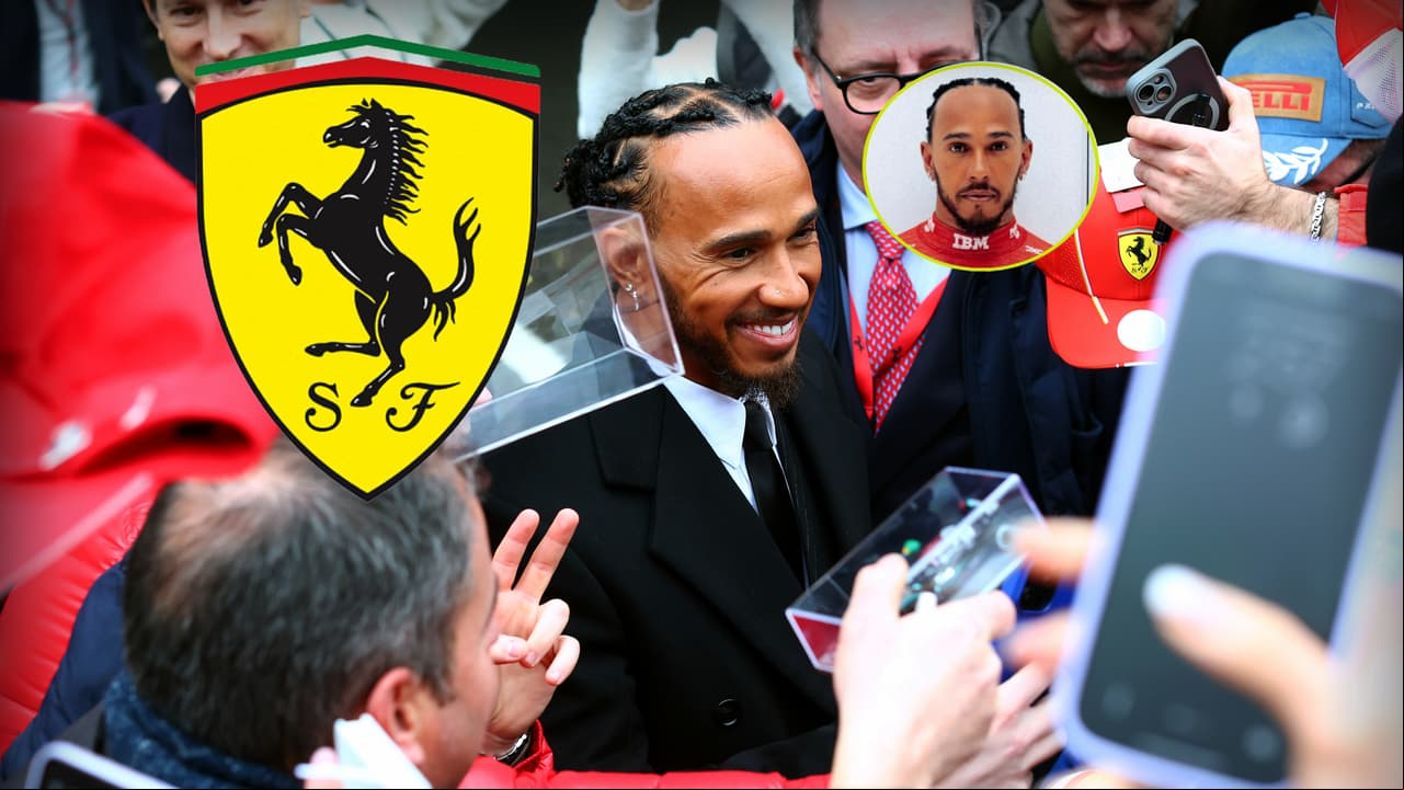 ¡Es hermoso! Así luce Lewis Hamilton con uniforme de Ferrari