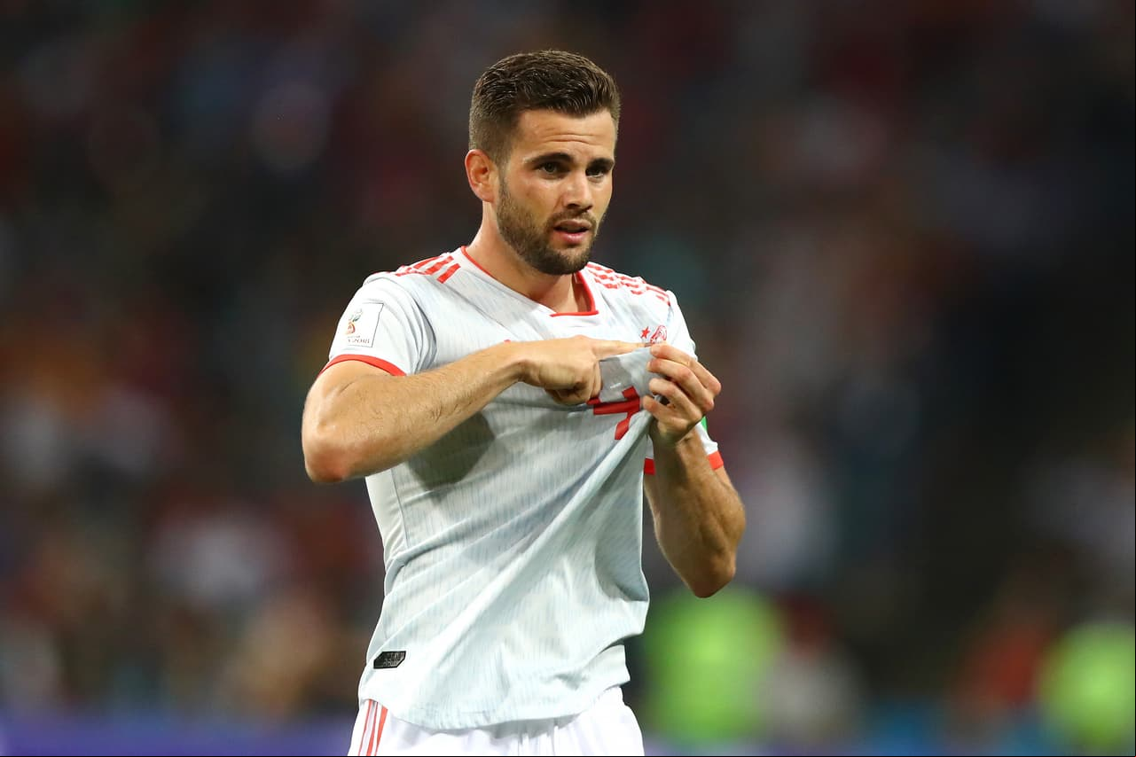 SOCHI, RUSSIA - JUNE 15: Nacho of Spain celebrates after scoring his team's third goal during the 2018 FIFA World Cup Russia group B match between Portugal and Spain at Fisht Stadium on June 15, 2018 in Sochi, Russia. (Photo by Dean Mouhtaropoulos/Getty Images)