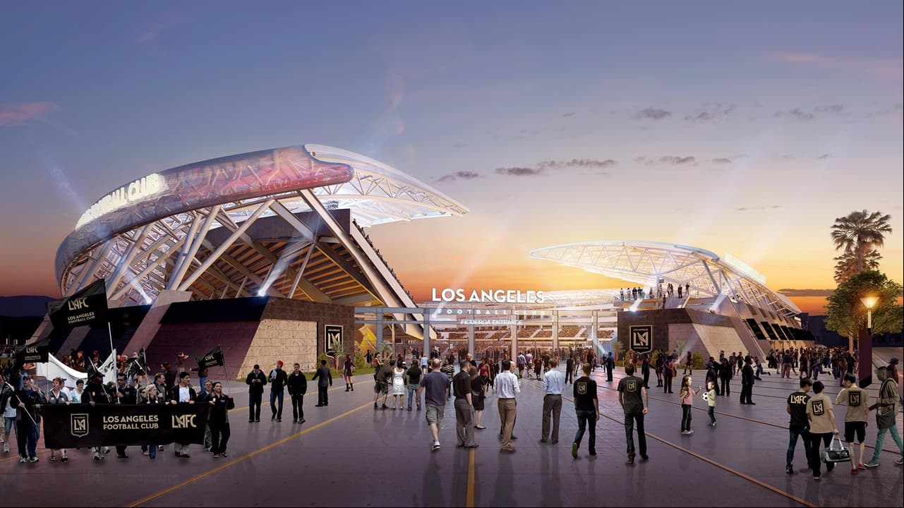 El estadio de LAFC se levanta donde hasta hace unos meses se erigía el Los Angeles Memorial Sports Arena. (Los Angeles FC)