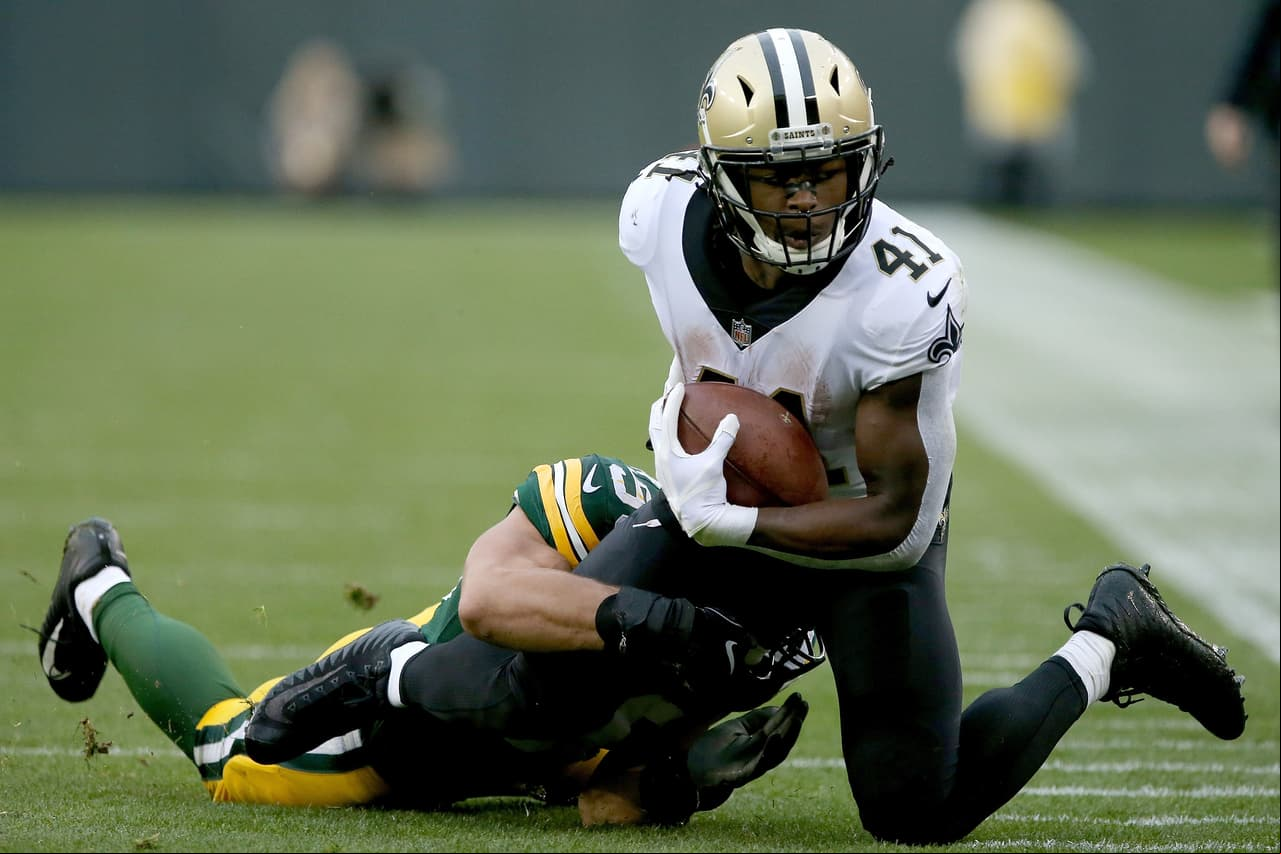 Alvin Kamara fue el jugador más versatil del partido. Por tierra sumó 57 yardas en 9 acarreos y por aire tuvo 5 recepciones para 50 yardas en el triunfo de los Saints en Lambeau Field.