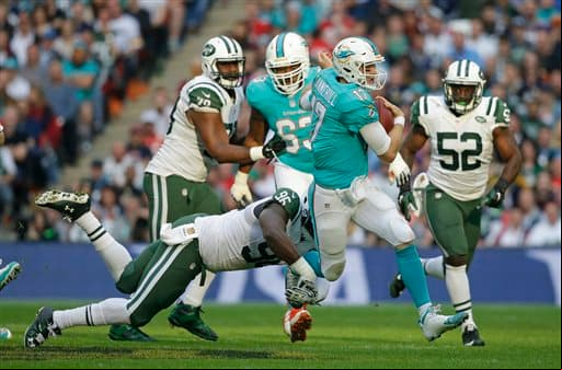 Londres recibió el primero de tres partidos NFL que tendrán, en donde los Jets dominaron a los Dolphins 27-14. Checa las imágenes del duelo.